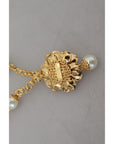 Dolce & Gabbana Elegant Floral Statement Charm Necklace