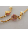 Dolce & Gabbana Elegant Floral Statement Charm Necklace