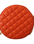 Versace Elegant Round Nappa Leather Crossbody Bag