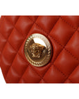 Versace Elegant Round Nappa Leather Crossbody Bag