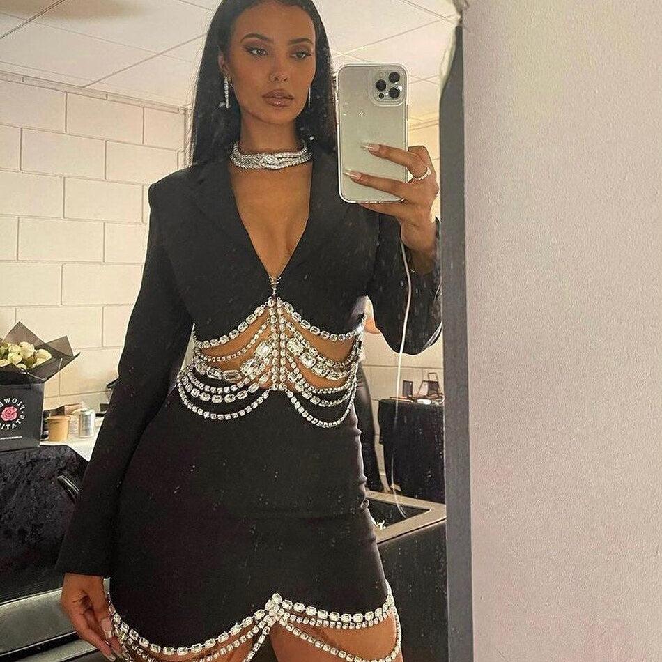 Diamond Fringe Skirt Two-Piece Set