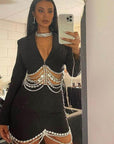 Diamond Fringe Skirt Two-Piece Set