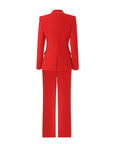 Pantalon crayon & Blazer Veste Rouge Bouton unique
