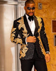 Gold Sequins Men Suits Luxury Formal Casual Business Trendy Male Suit Jacket In Stock Free Shipping