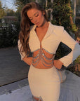 Diamond Fringe Skirt Two-Piece Set