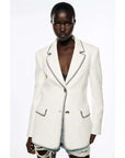 White Women's Designer Blazer Suit: The Perfect Blend of Luxury and Style