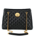 Versace Elegant Quilted Nappa Leather Tote Bag