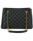 Versace Elegant Quilted Nappa Leather Tote Bag
