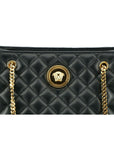 Versace Elegant Quilted Nappa Leather Tote Bag