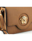 Versace Elegant Calf Leather Shoulder Bag in Brown
