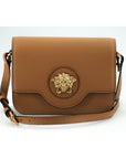 Versace Elegant Calf Leather Shoulder Bag in Brown