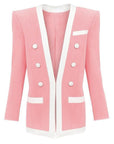 Blazer Cardigan Ajusté Rose Fermeture En crochet - Paris Deluxe