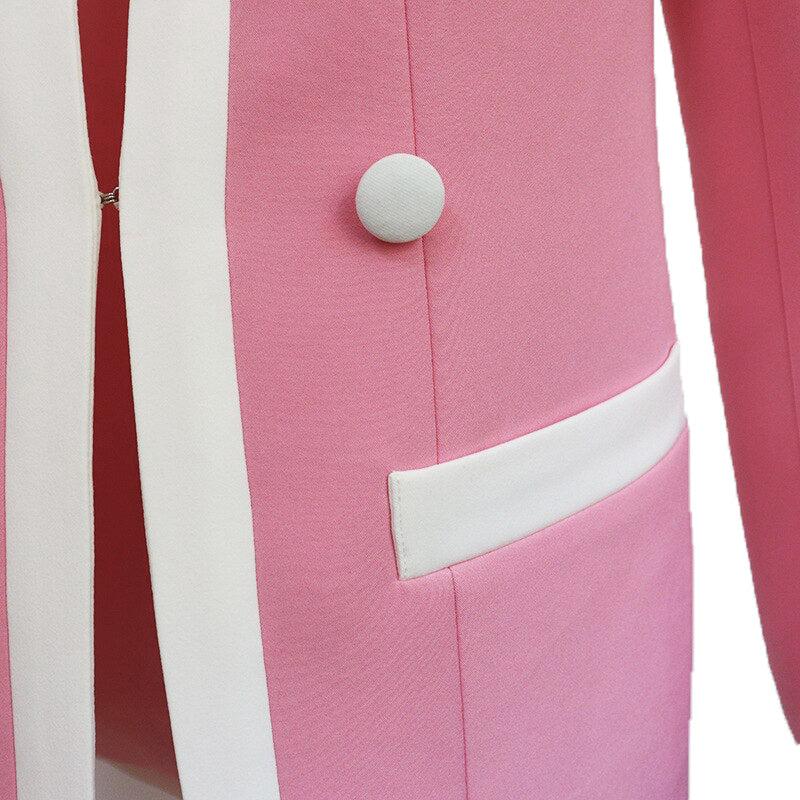 Blazer Cardigan Ajusté Rose Fermeture En crochet - Paris Deluxe