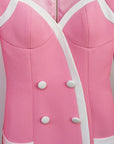 Blazer Robe Rose Double Boutonnage Forme Bustier - Paris Deluxe
