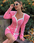 Blazer Robe Rose Double Boutonnage Forme Bustier - Paris Deluxe