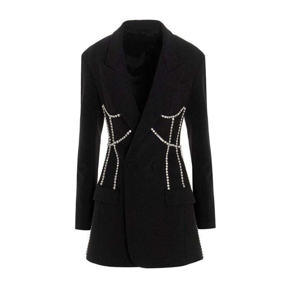 Blazer Robe Slim Double Boutonnage Col V Plongeant - Paris Deluxe
