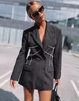 Blazer Robe Slim Double Boutonnage Col V Plongeant - Paris Deluxe