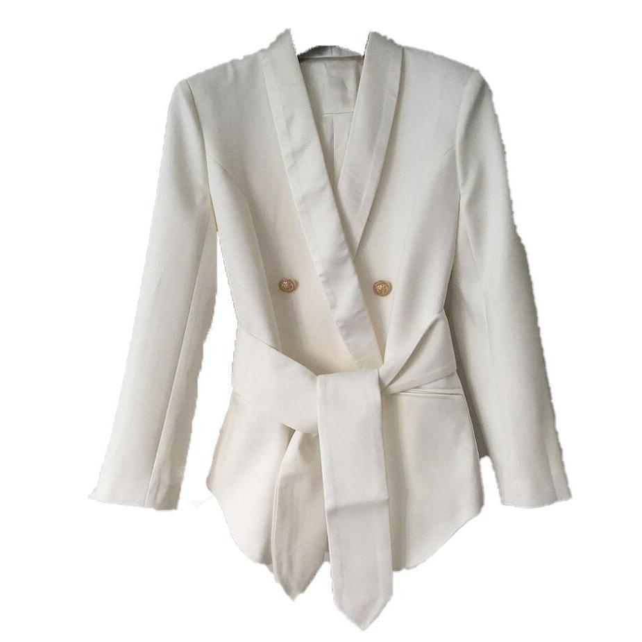 Blazer Rose avec Ceinture Col en Châle - Paris Deluxe