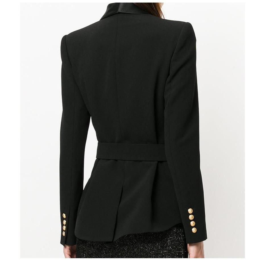 Blazer Rose avec Ceinture Col en Châle - Paris Deluxe