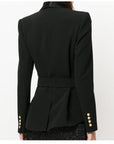 Blazer Rose avec Ceinture Col en Châle - Paris Deluxe