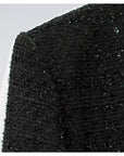 Deux Pièces Gris Short & Cardigan Gris & Boutons Dorés - Paris Deluxe