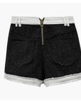 Deux Pièces Gris Short & Cardigan Gris & Boutons Dorés - Paris Deluxe