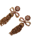 Dolce & Gabbana Gold Dangling Crystals Long Clip-On Jewelry Earrings - Paris Deluxe