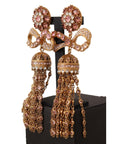 Dolce & Gabbana Gold Dangling Crystals Long Clip-On Jewelry Earrings - Paris Deluxe