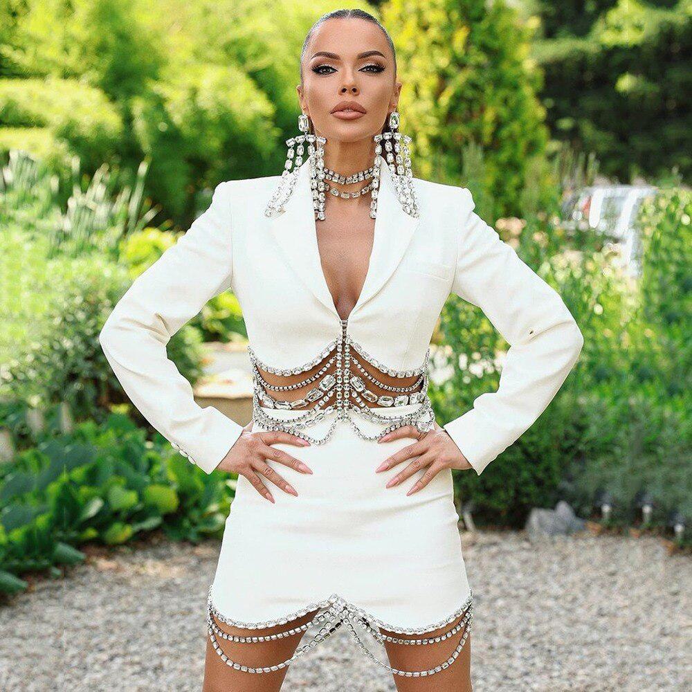 Ensemble Deux Pièces avec Franges en Diamants (faux diamants) - Paris Deluxe