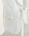 Ensemble Deux Pièces Léger Satin Blanc Coupe Évasée - Paris Deluxe