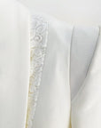 Ensemble Deux Pièces Léger Satin Blanc Coupe Évasée - Paris Deluxe