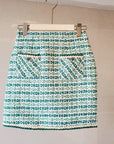 Ensemble Deux Pièces Tweed Vert Mini Jupe Taille Haute Look Paris - Paris Deluxe