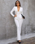 Ensemble Tailleur Blanc Taillé Slim - Paris Deluxe