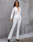 Ensemble Tailleur Blanc Taillé Slim - Paris Deluxe
