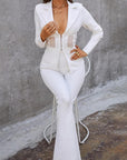 Ensemble Tailleur Blanc Taillé Slim - Paris Deluxe