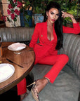 Ensemble Tailleur Deux Pièces Rouge - Paris Deluxe