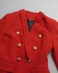 Ensemble Tailleur Deux Pièces Rouge - Paris Deluxe
