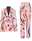 Ensemble Tailleur Motifs Rose Coupe Régularisée - Paris Deluxe