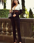 Ensemble Tailleur Noir Fermeture En Crochet Coupe Regular - Paris Deluxe