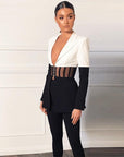 Ensemble Tailleur Noir Fermeture En Crochet Coupe Regular - Paris Deluxe