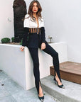 Ensemble Tailleur Noir Fermeture En Crochet Coupe Regular - Paris Deluxe