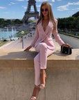 Ensemble Tailleur Rose Léger Coupe Regular - Paris Deluxe
