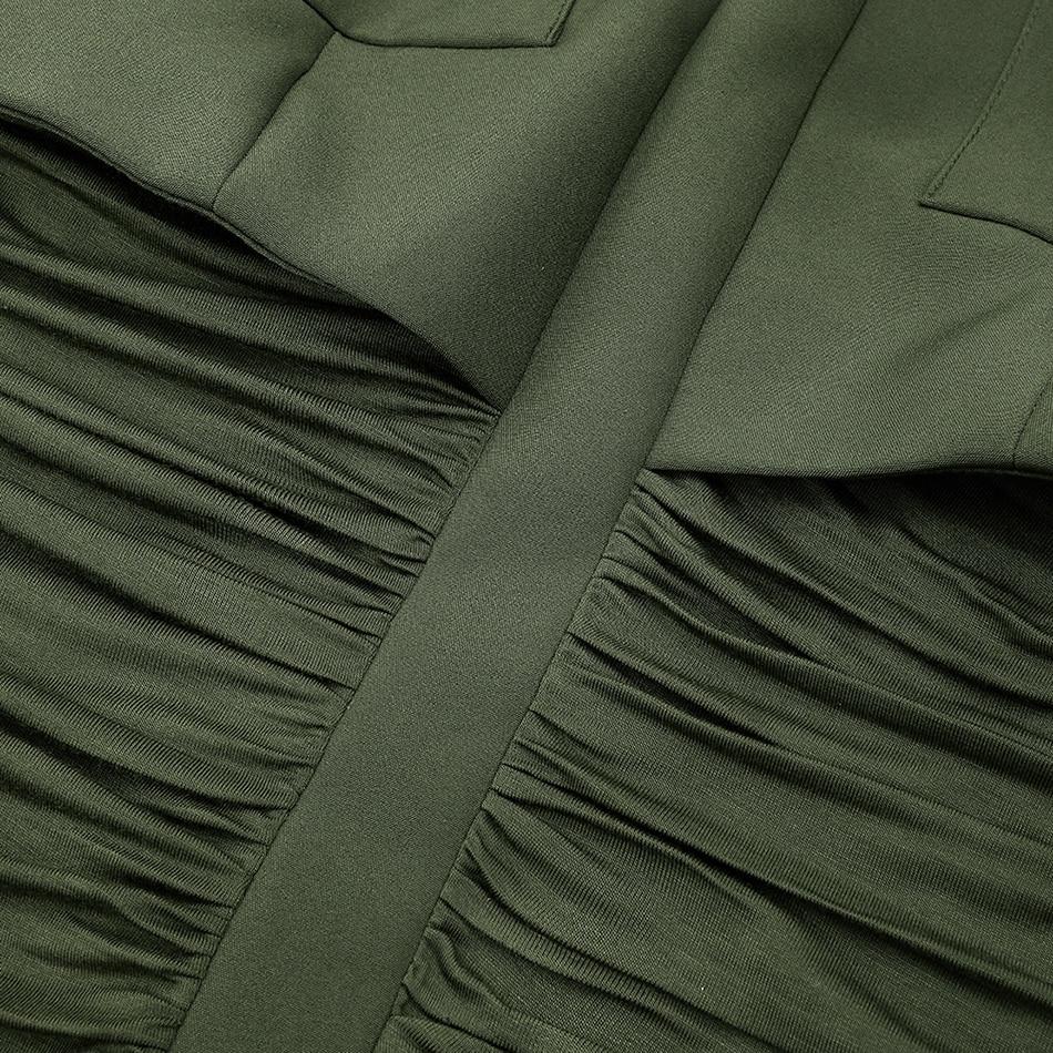 Robe Courte Verte Col Polo Boutonnages Poignets Style Oakland - Paris Deluxe