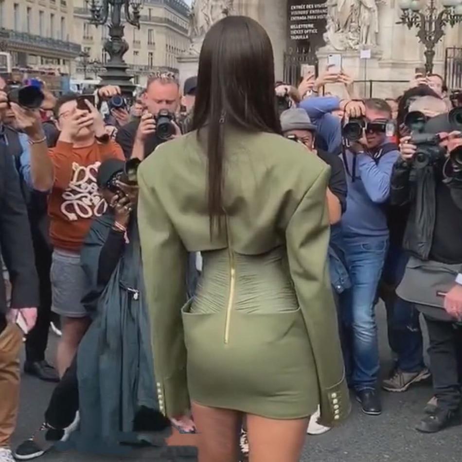 Robe Courte Verte Col Polo Boutonnages Poignets Style Oakland - Paris Deluxe