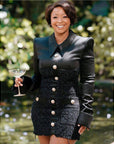 Robe Midi Tweed Noir Manche Longue - Paris Deluxe