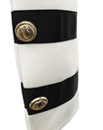 Veste Blanche avec Bandage Noir Boutons Lion Sur Poignetss - Paris Deluxe