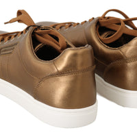 Dolce & Gabbana Golden Metallic Leather Sneakers