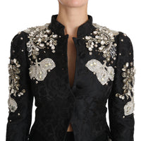 Dolce & Gabbana Elegant Black Silver Baroque Jacket