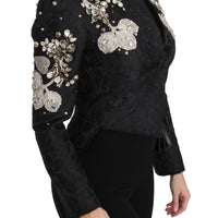 Dolce & Gabbana Elegant Black Silver Baroque Jacket