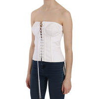 Dolce & Gabbana Elegant White Strapless Corset Top